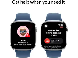Смарт-годинник Apple Watch Series 10 GPS 46mm Silver Alu. Case w. Denim Sport Band - M/L (MWWM3) - мініатюра 4