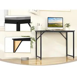 Письмовий стіл Costway Homart із сталевим каркасом чорний - мініатюра 10
