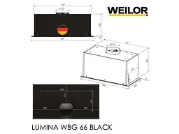 Витяжка вбудована WEILOR LUMINA WBG 66 BLACK - мініатюра 9