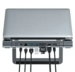 Підставка для ноутбука ACEFAST E5 PLUS USB-C multifunctional stand HUB for laptop - мініатюра 4