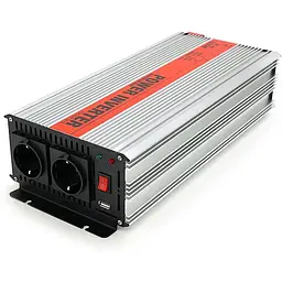 Інвертор напруги Ritar RSX-2500, 12V/220V, 2500W з апроксимованою синусоїдою, 2xShuko, 1xUSB, клемні дроти, BOX, Q4