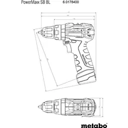 Дриль-шуруповерт Metabo PowerMaxx SB BL (601784500) [119779] - мініатюра 4