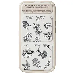 Чохол TPU Panel Stand для Apple iPhone 16 Pro (6.3") Floral Sketch