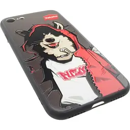 Чохол-накладка PUZOO TPU Case with UV Printing Hip Hop iPhone 7/8/SE 2020 MC Husky Black - мініатюра 3