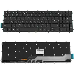 Клавіатура для ноутбука DELL (Inspiron: 7566, 7567) rus, black, без фрейма, підсвічування клавіш - мініатюра 2