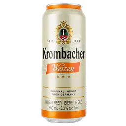 Уценка. Пиво Krombacher Weizen светлое, 5.3%, ж/б, 0.5 л