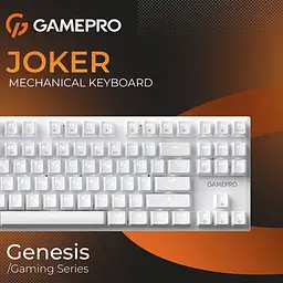 Клавіатура дротова GamePro Genesis Joker Outemu Red Swithes USB White (MK124W) - мініатюра 8