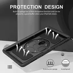 Чохол Rugged 3 Layers броньований протиударний з захистом Lenovo Tab P11 2nd gen 11.5 TB350 Чорний - мініатюра 4