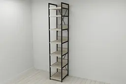 Шафа Гардероб Уні секція 4 серії Конект Ferrum-decor 220x40x50см Чорний метал ДСП Дуб Сонома 32 мм (FRD-104549)