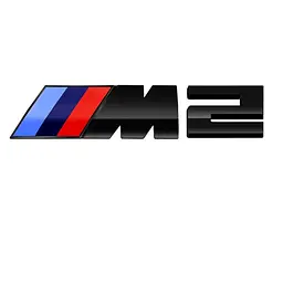 Емблема напис M2 для BMW чорна глянцева 73×27 мм (M) +30×27 мм (цифра) пластик (на скотчі)