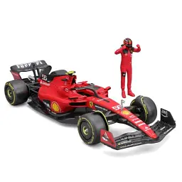 Автомодель Ferrari SF-23 1:24 с фигуркой гонщика красный металл, пластик, в ассортименте - миниатюра 11