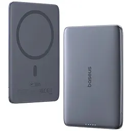 Зовнішній MagSafe акумулятор Baseus PicoGo AM41 Ultra-Slim Magnetic Power Bank 5000mAh 20W Grey - мініатюра 4