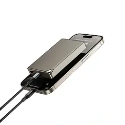 Зовнішній акумулятор Wiwu Ultra-Thin Series Power Bank 10000mAh Wi-P020 (3C) Grey (6976975611630) - мініатюра 5