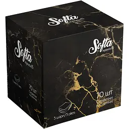 Серветки косметичні Chisto Softa Black, сухі тришарові, 70 шт.