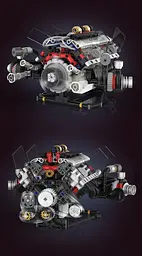 Конструктор двигун BMW F1 V8 акумуляторний мотор з додатком STEM конструктор двигуна внутрішнього згорання для дітей та дорослих, 664 деталі - мініатюра 3