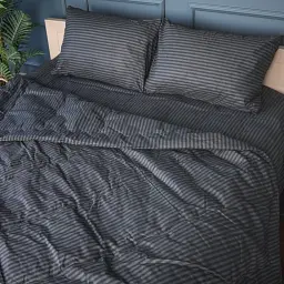 Літній постільний комплект MirSon №2913 Сolor Fun Line Stripe Black Thinsulate 110х140 см чорний (2200010953572) - мініатюра 4