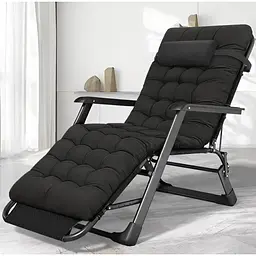 Розкладне крісло ліжко з подушкою Leobro Чорний (LB-FCB-G1-BLK)