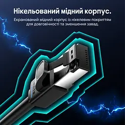 Патч-корд Ethernet Vention 10 м мережевий кабель Cat8 RJ45 штекер на RJ45 штекер до 40 Гбіт/с смуга пропускання 2000 МГц подвійне екранування S/FTP гнучка оболонка чорний (IKRBL) - мініатюра 6