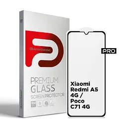 Захисне скло на Xiaomi Redmi A5 4G (GL) Poco C71 4G з олеофобним покриттям, Pro, повне проклеювання, антистатичний і пиловідштовхуючий шар, 9H, самоклеючеся, 2.5D, на весь екран, антистатичний клей, ArmorStandart (ARM84705)
