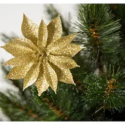 Квітка декоративна House of Seasons на кліпсі 10 см 3 шт. золота (8720362230809) - мініатюра 3