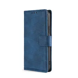 Чохол-книжка Skin Feel Crocodile Texture для iPhone 14 - синій - мініатюра 2