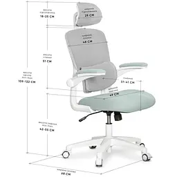 Підліткове офісне крісло Mealux Junior Air T1 Olive ( HF-T1 F/DO) - мініатюра 2