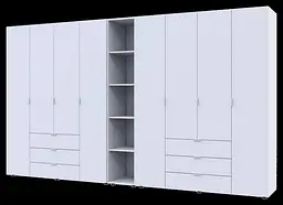 Комплект Doros Гелар з Етажеркою Білий 4+4 ДСП 348.2х49.5х203.4 (42005040) - мініатюра 3