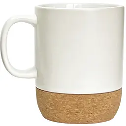 Чашка керамічна МВМ My Home з підставкою, 320 мл, біла (KP-14 WHITE)