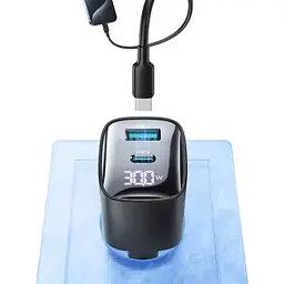 МЗП Usams US-CC229 GaN Digital Display XC Ser. 30W (1USB-A/1C) Black - мініатюра 2