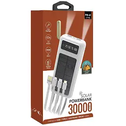 Повербанк Powerbank ACL PW61 30000mAh Solar Type-C/Lighting/Micro-USB White - мініатюра 2