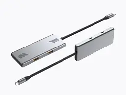 Хаб USB Gembird UHB-CM-U310-A2C2-01, Grey, Type-C 3.2 - 2xType-C 3.2 / 2xUSB 3.2, кабель 18 см, алюмінієвий корпус - мініатюра 3