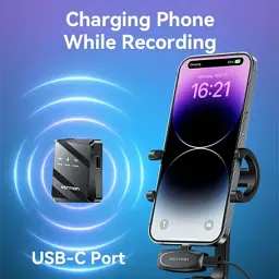 Мікрофон Vention USB-C 2-Pack Wireless Lavalier Black (NCBB0) - мініатюра 9