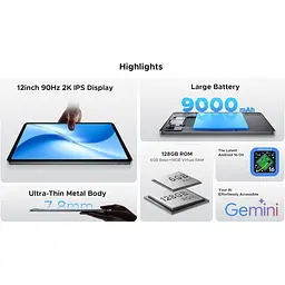 Планшет Doogee Tab U12 6/128GB Wi-Fi Misty Gray Global EU [159411] - мініатюра 4