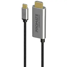 Кабель Promate HDMI-USB Type C V 2.0 1.8 м (hdmi-pd100.grey)
