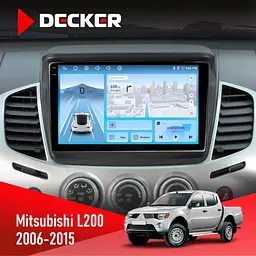 Штатна магнітола Mitsubishi L200 2006-2015 Decker D9-010 6x128, DSP, 4G, 2K Decker (НФ-00004743)