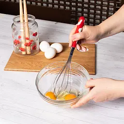 Вінчик кухонний з керамічною ручкою 29 см, Kitchen Master Червоний 85768 - мініатюра 2