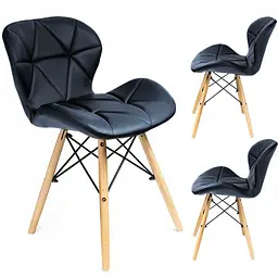 Крісло JUMI Scandinavian Design (еко-шкіра) Black - мініатюра 3