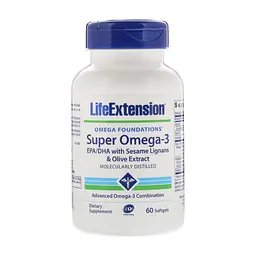 Жирные кислоты Life Extension Супер Омега-3, Omega Foundations, Super Omega-3, 60 Желатин (LEX-19836)