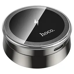 Холдер Hoco HW33 Metal ring magnetic wireless fast charging car holdercenter console Чорний - мініатюра 3