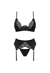Комплект білизни Obsessive Bellastia XL/2XL чорний - мініатюра 5
