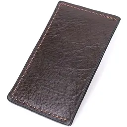 Компактний кард-кейс із натуральної шкіри Grande Pelle 11629 коричневий