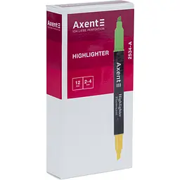 Набір маркерів Axent Highlighter Dual 2534-A клиноподібний 2-4 мм 12 шт. зелений/жовтий (2534-04-A) - мініатюра 2