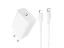 Мережевий зарядний пристрій Borofone BA107A Stellar 30 W + Type-C to Lightning cable White (6941991125355)