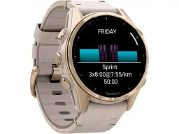 Спортивний годинник Garmin Fenix 8 43mm AMOLED Sapphire Soft Gold with Limestone Leather Band (010-02903-40) - мініатюра 5