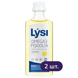 Омега-3 Lysi жирні кислоти EPA/DHA у рідині зі смаком лимона 480 мл (2 шт. х 240 мл)