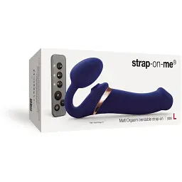 Безремневий вібрострапон Strap-On-Me Multi Orgasm Blue L регульований із вакуумною стимуляцією - мініатюра 10