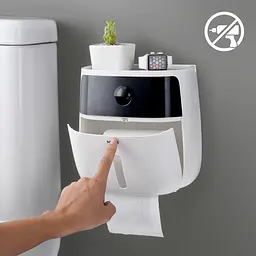 Тримач для туалетного паперу МВМ My Home BP-16, клейкий, білий з чорним (BP-16 WHITE/BLACK) - мініатюра 9
