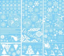 Набір новорічних наклейок на вікно Happy New Year 2 14581 20×30 см 12 аркушів