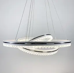 Біла LED люстра на 3 кільця з хромованою смужкою Line.F A 55060/3P WH+CR - мініатюра 4