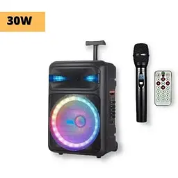 Портативна колонка бумбокс XPRO NDR-Q08 валіза 30Вт USB SD FM радіо Bluetooth 1 мікрофон ДУ (MER-15676) - мініатюра 2